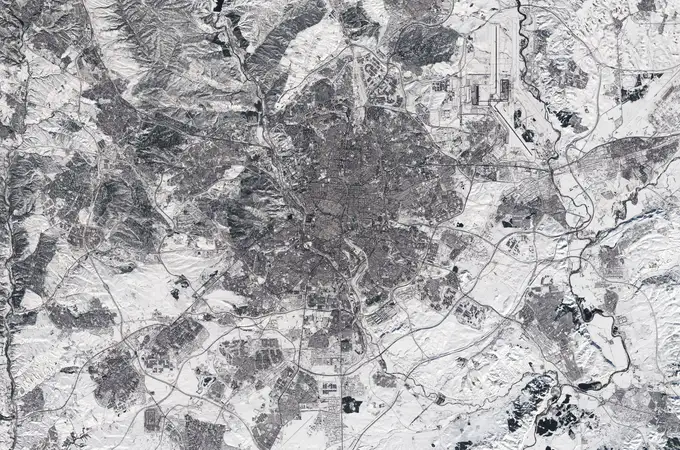 La espectacular imagen de la nevada de Madrid tomada desde el espacio