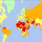 Captura del mapa interactivo de los lugares menos seguros para viajar este año