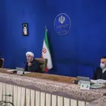 El presidente iraní, Hasán Rohani, durante una reunión de su gabinete hoy