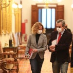 La presidenta del Congreso de los Diputados, Meritxell Batet, ayer a su llegada a la reunión de la Mesa del Congreso de los Diputados