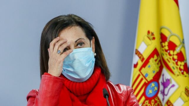 La ministra de Defensa, Margarita Robles; comparece en rueda de prensa en Madrid, (España), a 13 de enero de 2021