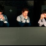 De izda. a dcha., Luis Heras, Fátima Baeza y Alfredo Noval en «Atocha: el revés de la luz»