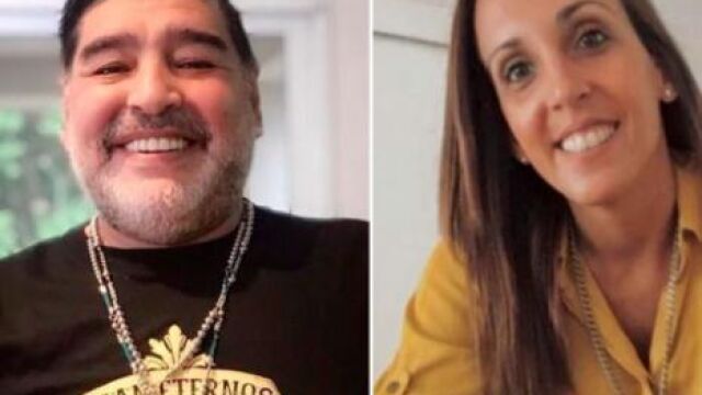 Maradona junto a Agustina Cosachov