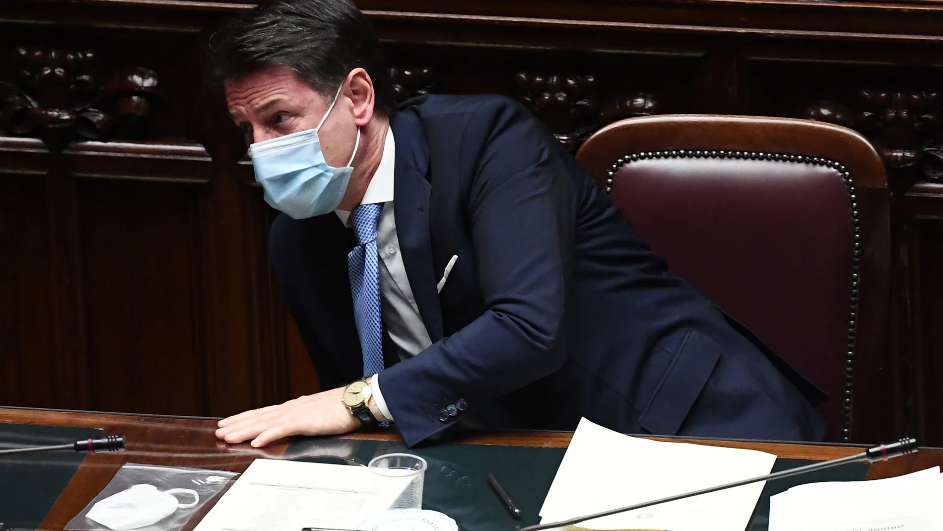 El primer ministro italiano, Giuseppe Conte, durante el debate en la Cámara de Diputados