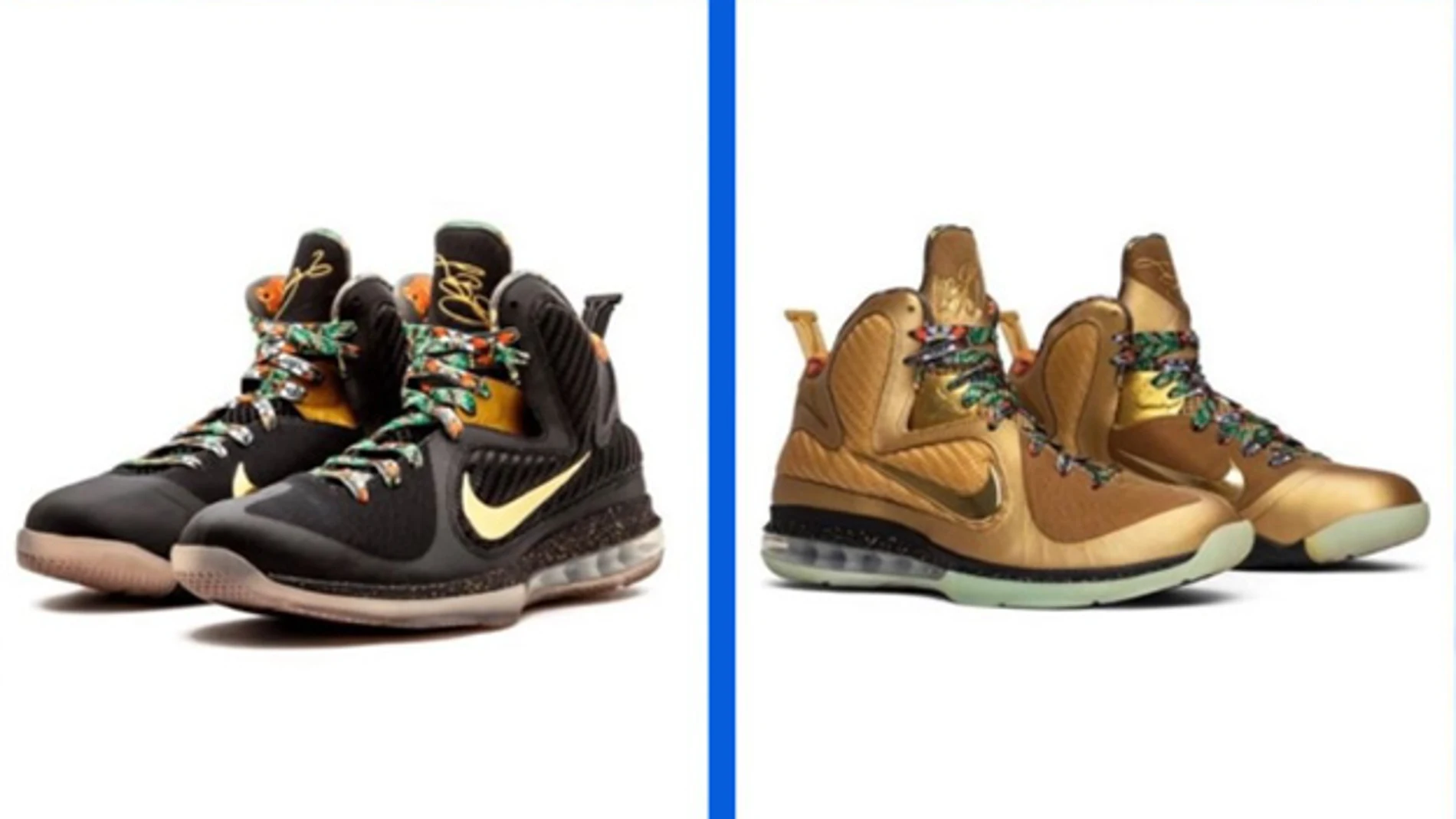 Los dos modelos de las zapatillas Watch The Trone Nike LeBron 9.