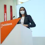 La presidenta de Ciudadanos Inés Arrimadas en rueda de prensa telemática
