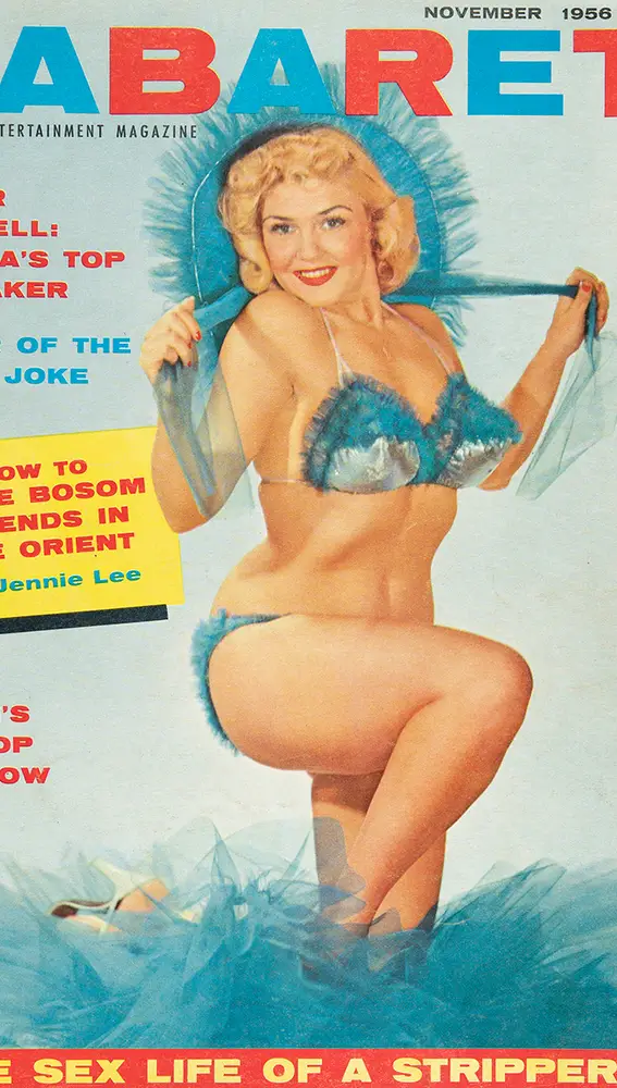 La portada de &quot;Cabaret Magazine&quot; habla sobre &quot;la vida sexual de una stripper&quot; en noviembre de 1956