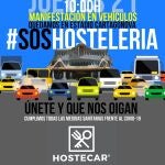 Cartel de la manifestación convocada por Hostecar