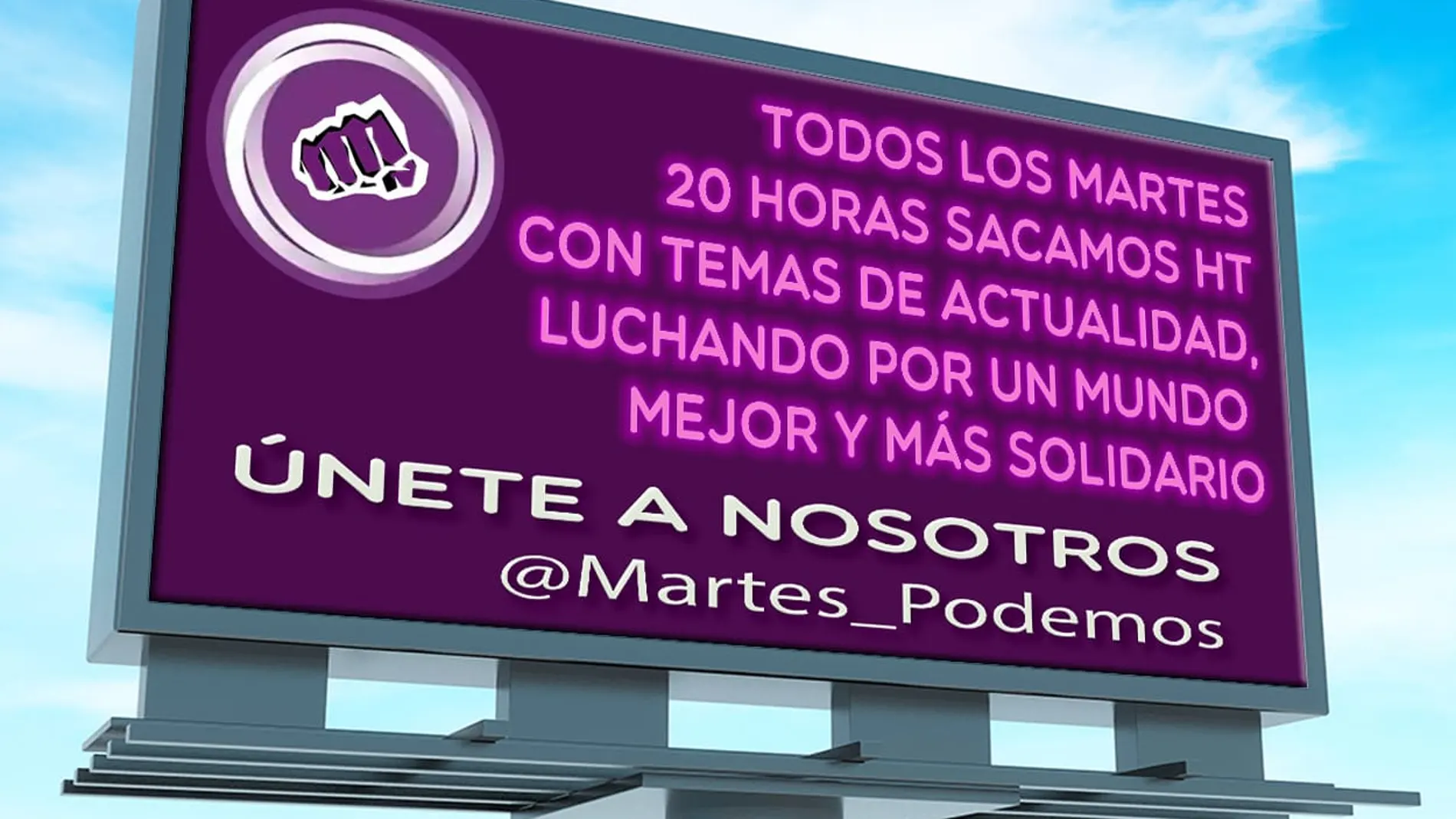 Las "guerrillas" de Podemos lanzan una campaña semanal en redes para inundar Twitter de mensajes de apoyo a los morados y contra la oposición