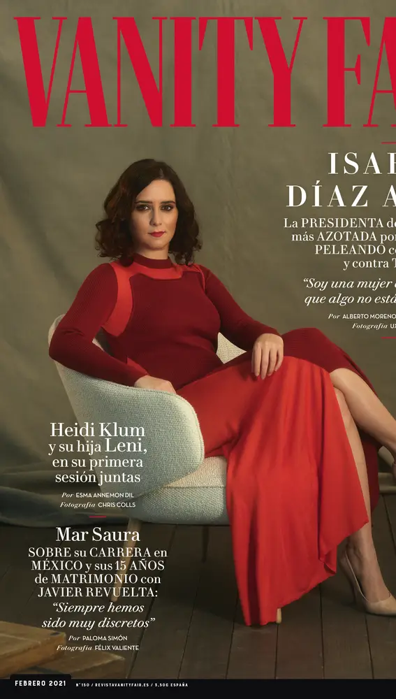 Isabel Díaz Ayuso, portada del mes de febrero de la revista Vanity Fair