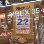 Valores económicos en el Palacio de la Bolsa, en Madrid, (España)