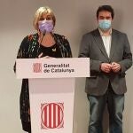 La consellera de Salud, Alba Vergés, junto al director del Servei Català de la Salut (CatSalut), Adrià Comella. GENERALITAT22/01/2021