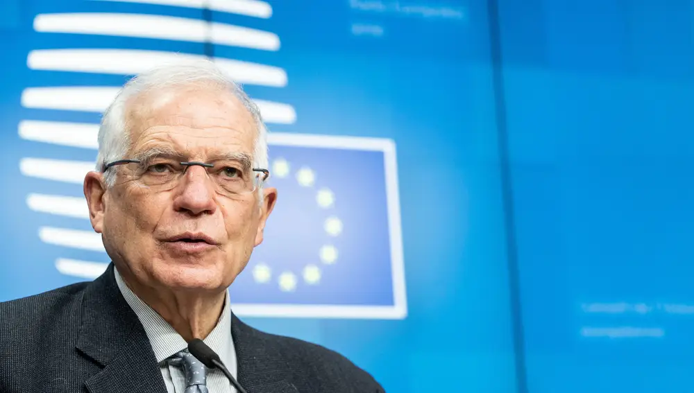 HANDOUT - 25 January 2021, Belgium, Brussels: European Union High Representative for Foreign Affairs and Security Policy Josep Borrell speaks during a press conference following an EU Foreign Ministers meeting at the EU headquarters. Photo: Zucchi-Enzo/EU Council/dpa - ATTENTION: editorial use only in connection with the latest coverage about (the transmission/the film/the auction/the exhibition/the book) and only if the credit mentioned above is referenced in full25/01/2021 ONLY FOR USE IN SPAIN