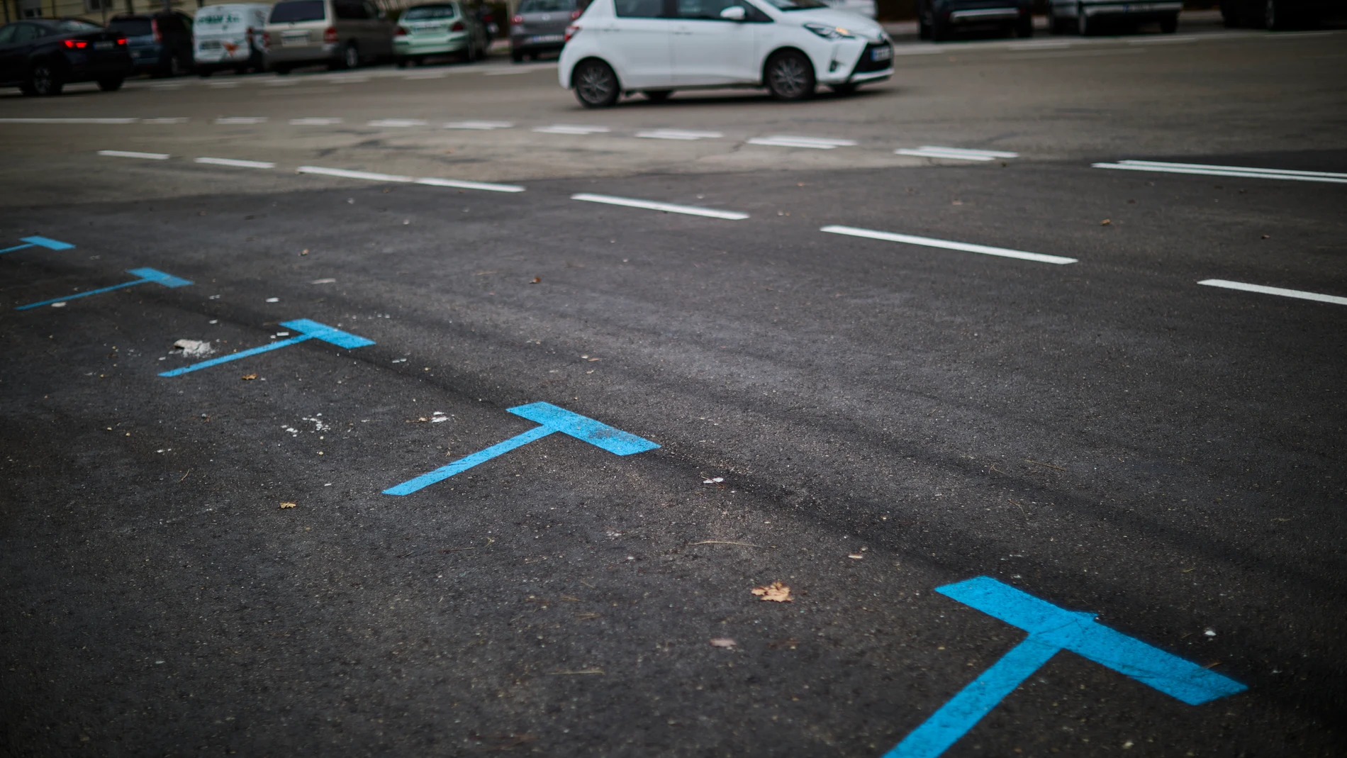 Zona azul del Servicio de Estacionamiento Regulado (SER) de Madrid