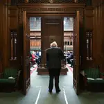 Boris Johnson ayer, a su llegada a la Cámara de los Comunes