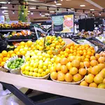 Mandarinas en un supermercado.