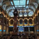 Vista del interior de la Bolsa de Madrid