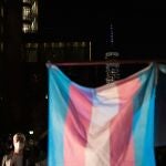 Imagen de archivo de una bandera transexual, en la ciudad de Nueva York