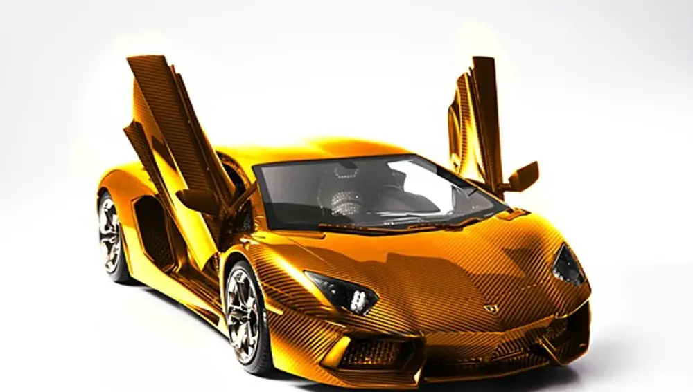 Lamborghini Aventador Edición Oro a escala