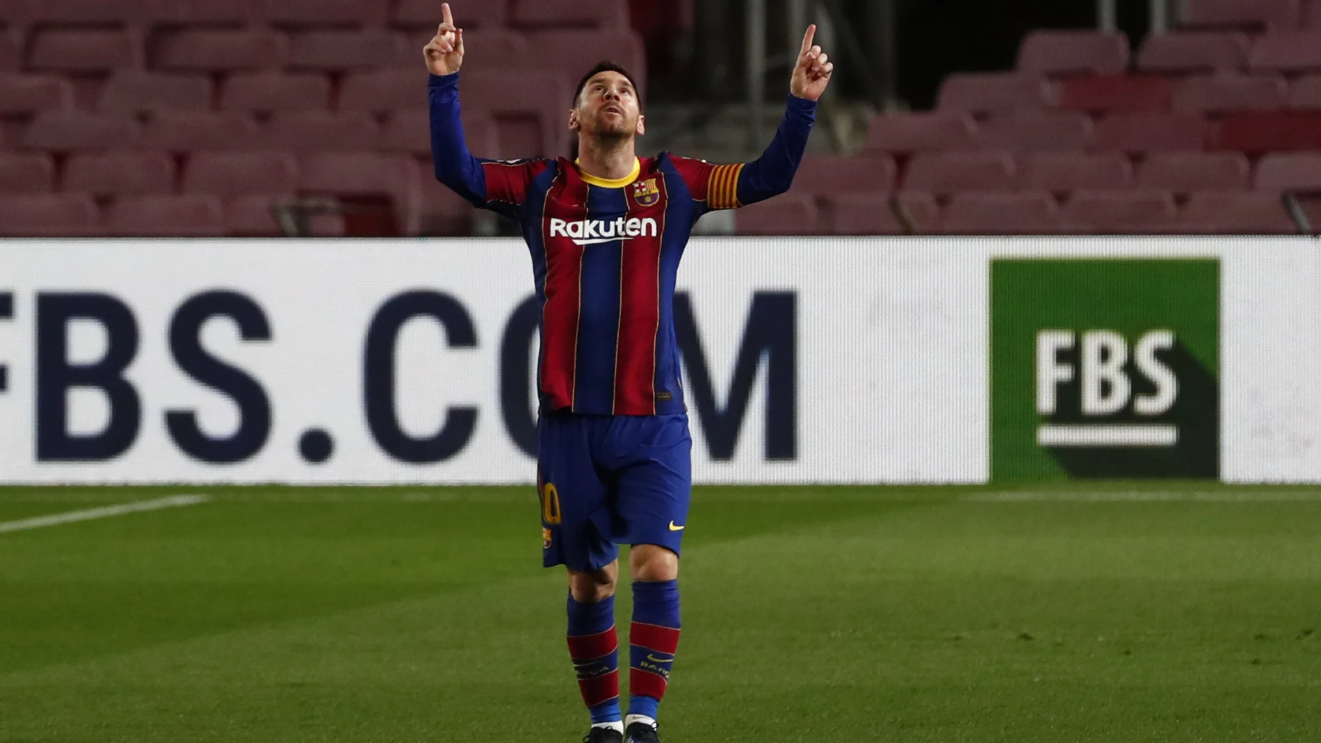 Messi celebra su gol de falta al Athletic