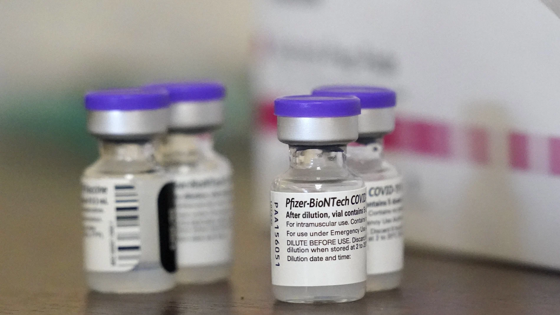 Viales de la vacuna de Pfizer-BioNTech