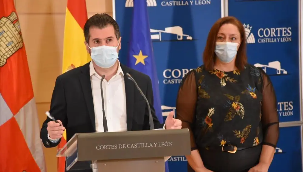 Tudanca y Gago en la rueda de prensa tras la reunión para analizar la situación de la enfermería en CyLPSOE01/02/2021