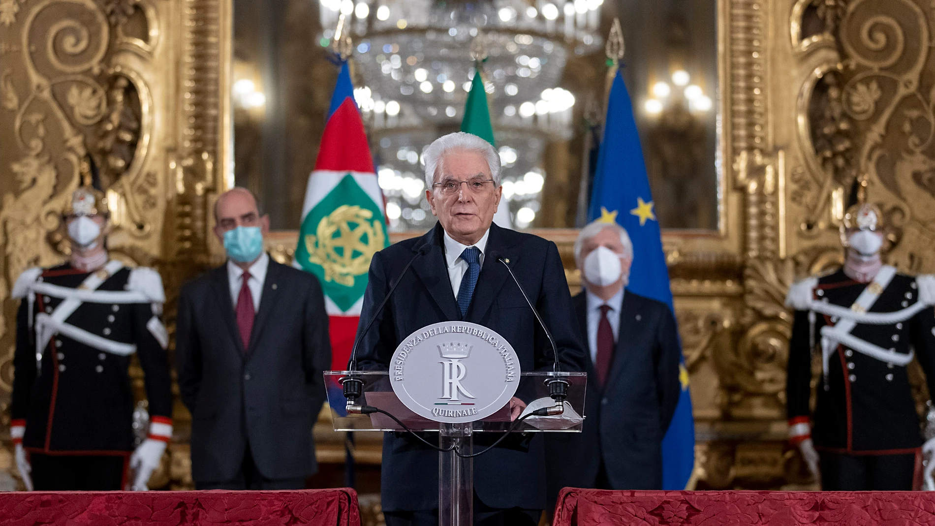 El presidente de la República italiana, Sergio Mattarella, este martes en el Palacio del Quirinal