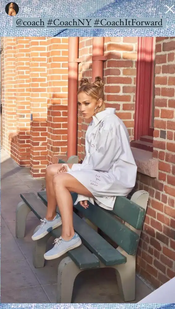 Jennifer Lopez en sus Stories de Instagram.
