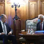El Ministro de Relaciones Exteriores de Rusia, Sergei Lavrov (izq.), y el Alto Representante de la UE para Asuntos Exteriores y Política de Seguridad. Josep Borrell (R) durante su reunión en Moscú