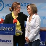 La diputada por Palencia, Milagros Marcos y la presidenta del PP palentino y de la Diputación, Ángeles Armisén