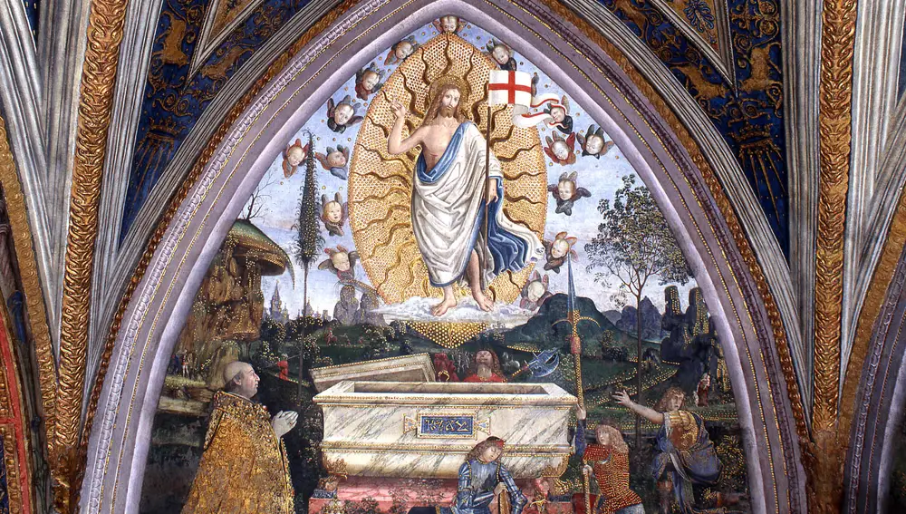 Una de las obras de Pinturicchio en los apartamentos Borgia en el Palacio Apostólico del Vaticano.