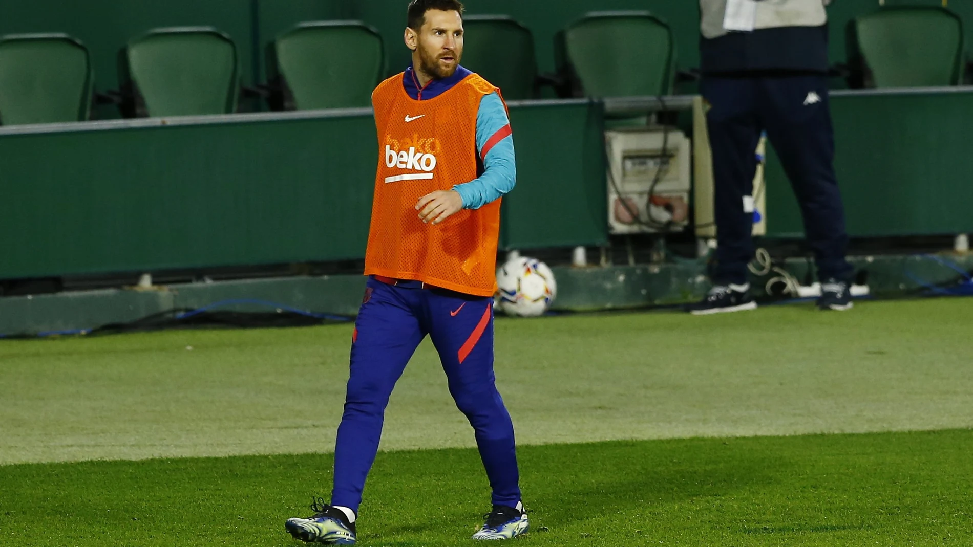 Messi, en la banda del Benito Villamarín
