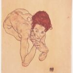 Egon Schiele pintó «Desnudo femenino en cuclillas» en 1917, un año antes de morir por la gripe española