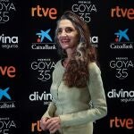 Ángela Molina, esta mañana, durante la rueda de prensa concerniente al Goya de Honor que recibirá el próximo 6 de marzo en Málaga
