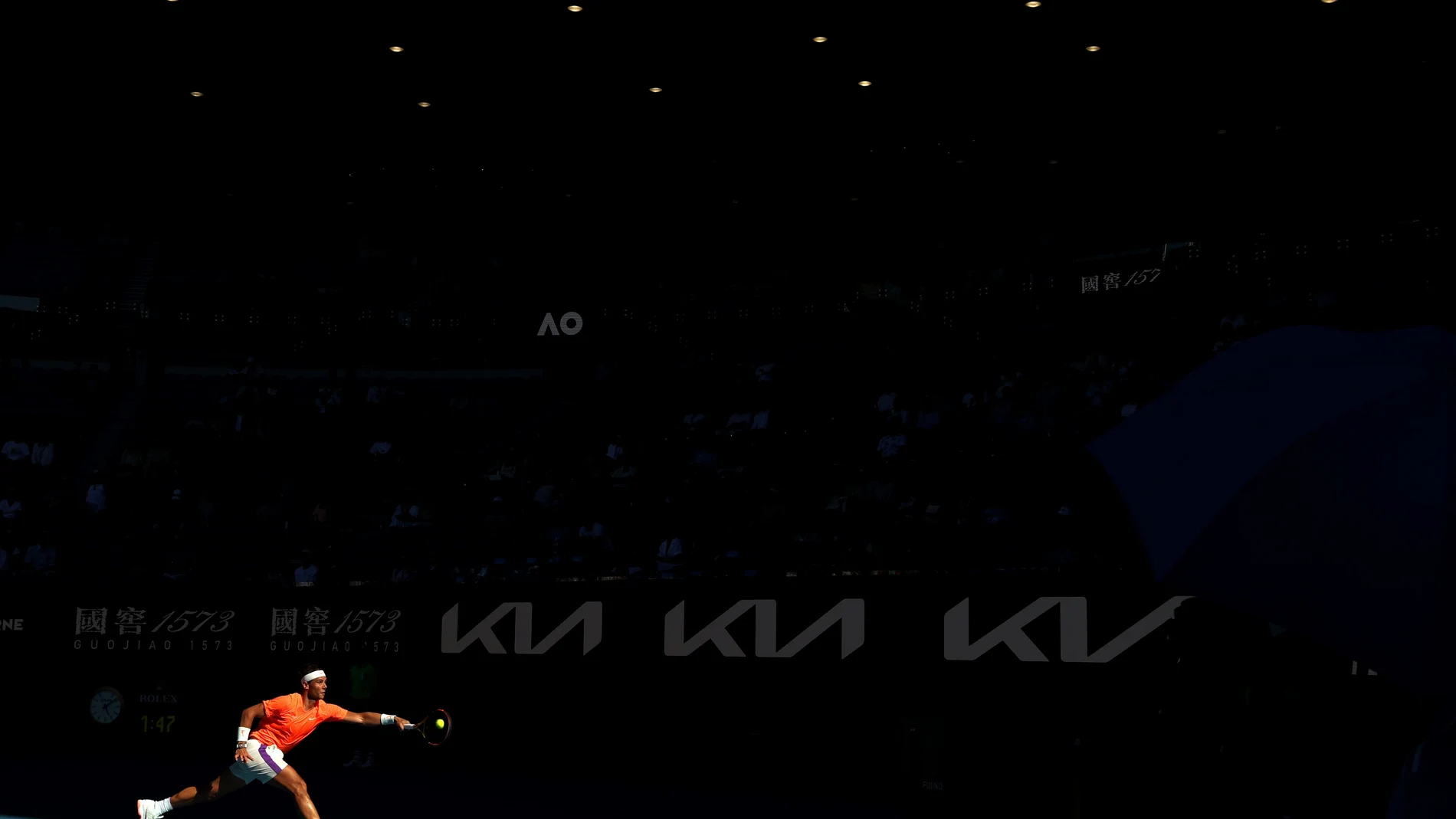 Nadal, a punto de dar una derecha en carrera en su estreno en Australia ante Djere