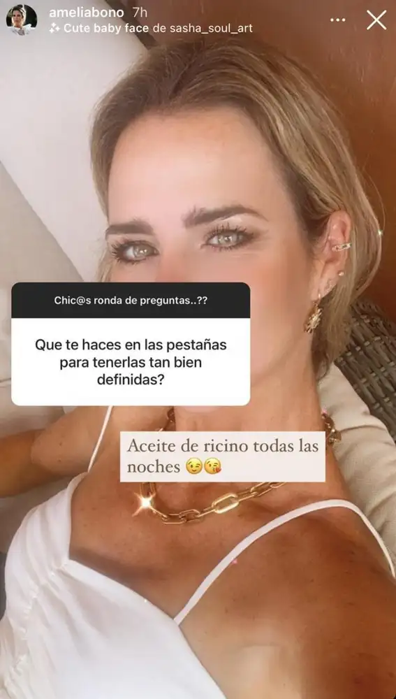 Amelia Bono respondiendo preguntas en Instagram.