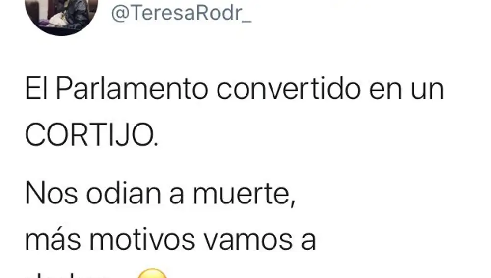 Tuit de Teresa Rodríguez
