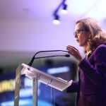 La vicepresidenta tercera y ministra de Asuntos Económicos y Transformación Digital, Nadia Calviño, inaugura el Euroforo Vocento 'Europa, Europa. Ser o no ser', en la sede de Vocento, en Madrid (España), a 11 de febrero de 2021. El grupo Vocento organiza una jornada desde la que se analizará el futuro de la Unión Europea poniendo especial énfasis en los fondos europeos Next Generation EU.11 FEBRERO 2021;NADIA CALVIÑO;NEXT GENERATION EU;POLÍTICA;ECONOMÍA;VOCENTO;TRANSFORMACIÓN DIGITAL;GOBIERNO;PÒLÍTICAEduardo Parra / Europa Press11/02/2021