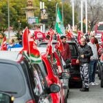 Una caravana de cientos de coches en la protesta sindical del pasado jueves en Sevilla