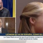 Imagen del rótulo durante la conexión en directo de "La hora de la 1"