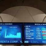 Cotización del Ibex 35 en el parqué madrileño de la Bolsa este jueves