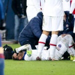 Neymar Jr cayó lesinado ante el Caen