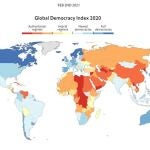 Mapa con los países más democráticos del mundo