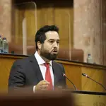 El diputado de Cs, Fran Carrillo en una intervención en el Parlamento