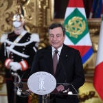 Mario Draghi anuncia en el Palacio del Qurinal la composición de su Gobierno
