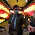 El candidato del PSC a la presidencia de la Generalitat, Salvador Illa, durante el acto final de campaña de las elecciones catalanas