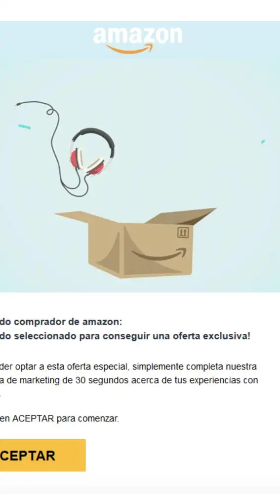 Correo fraudulento Amazon