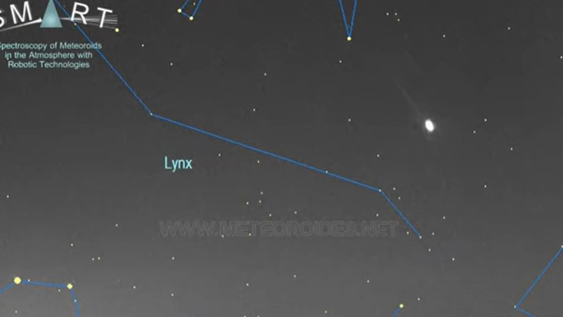 Los detectores del proyecto SMART, del Instituto de Astrofísica de Andalucía (IAA-CSIC) registran el paso de una bola de fuego sobre el suroeste y centro peninsular a 213.000 km/hora.