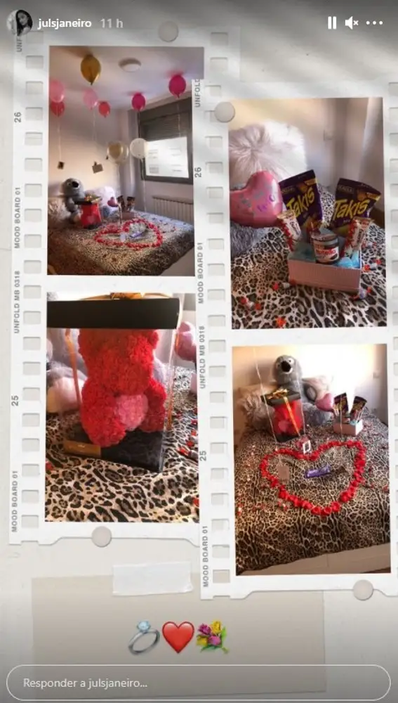 Julia Janeiro publicó en Instagram los regalos de su novio