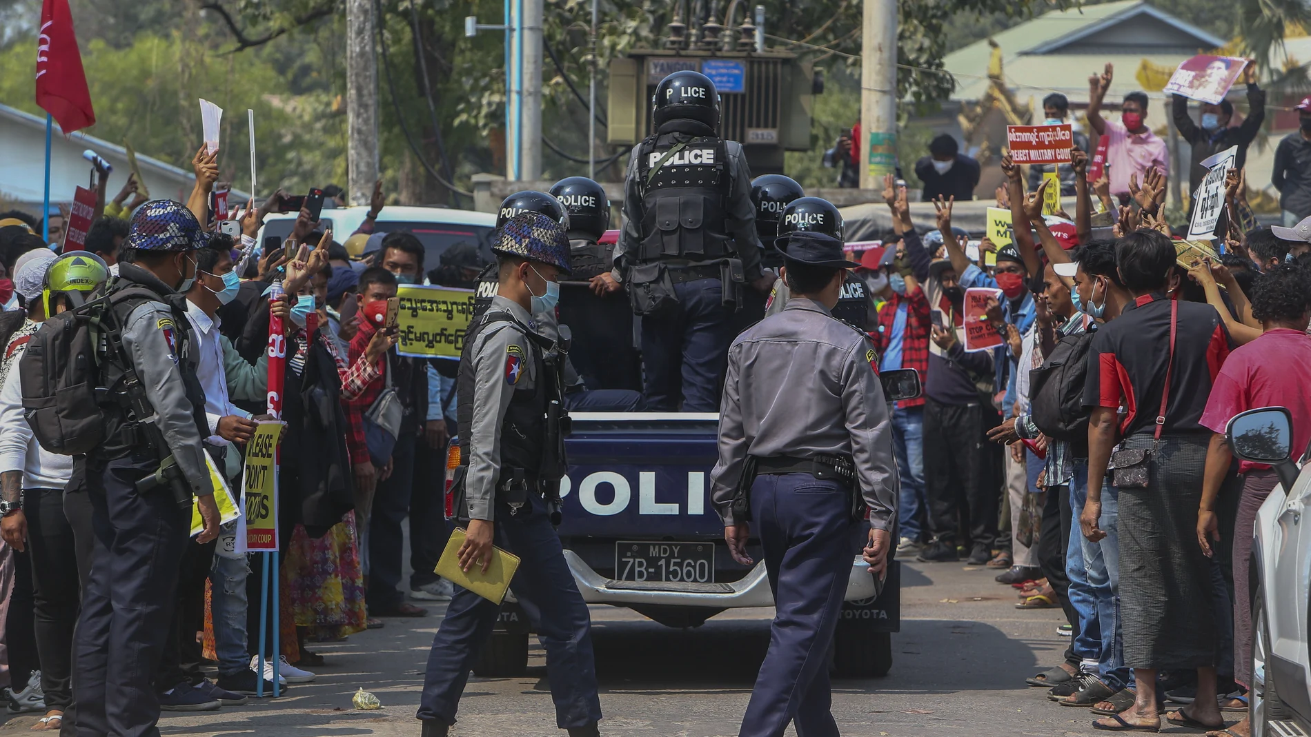 Protestas en Mandalay,ayer